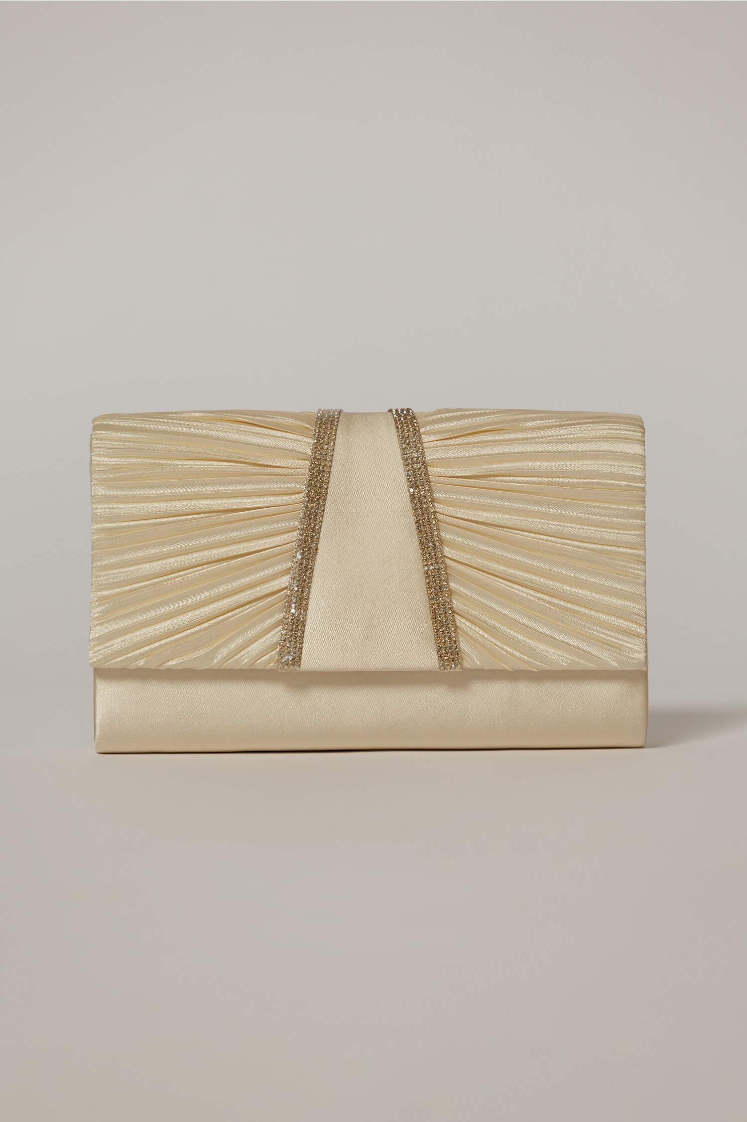 Reducere 21% - Clutch galben pal satinat decorat cu benzi stralucitoare 1 Clutch galben pal satinat decorat cu benzi stralucitoare