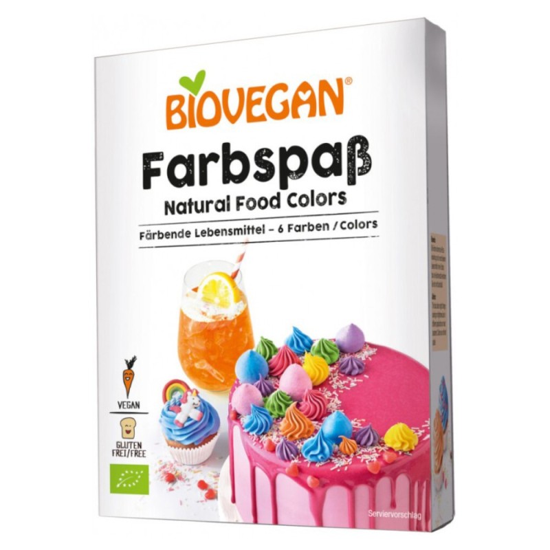 Reducere 14% - Colorant Bio pentru Prajituri Biovegan, 6 x 8 g 1 Colorant Bio pentru Prajituri Biovegan