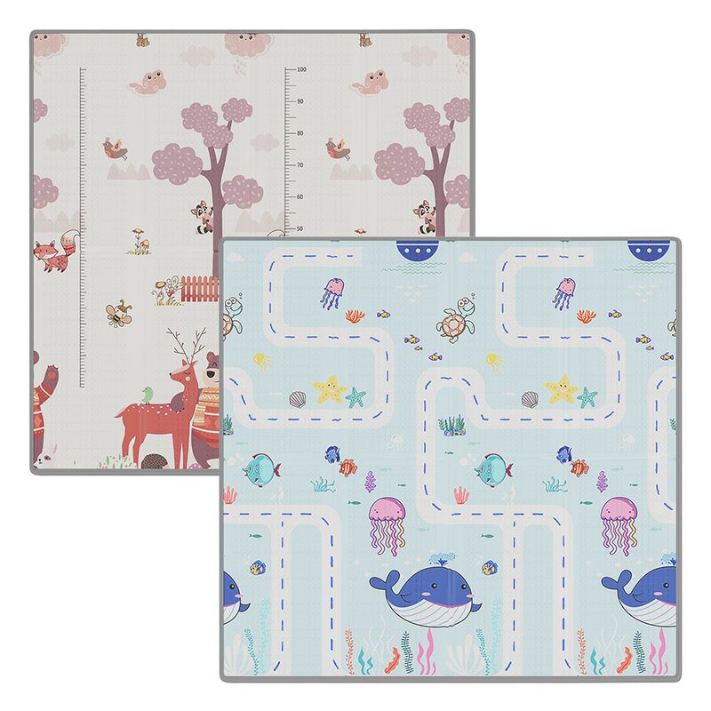 Reducere 49% - Covoras de joaca, Bebe Stars, Pliabil, Impermeabil, 150 x 150 cm, BPA Free, Conform cu standardul european de securitate EN71, Multicolor 1 Covoras de joaca