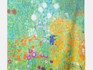 Esarfa patrata cu o singura fata imprimata cu reproducere dupa    Camp cu maci   de Claude Monet