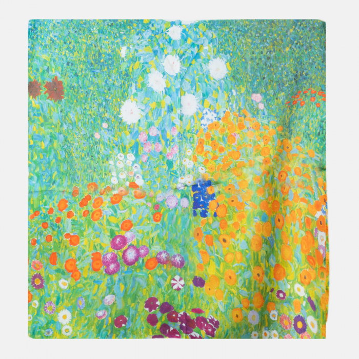 Reducere 33% - Esarfa patrata cu o singura fata imprimata cu reproducere dupa Camp cu maci de Claude Monet 1 Esarfa patrata cu o singura fata imprimata cu reproducere dupa Camp cu maci de Claude Monet