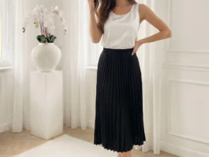 fusta-midi-plisata-neagra-cu-talie-elastica-1