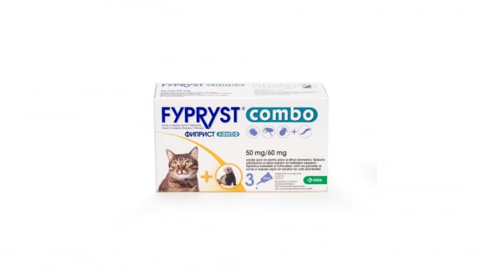 Reducere 50% - Fypryst Combo Cat 50 mg, 3 pipete 1 Fypryst Combo Cat 50 mg