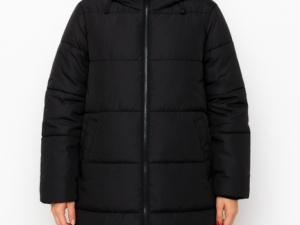 Reducere  Geaca dama neagra cu gluga si interior animal print