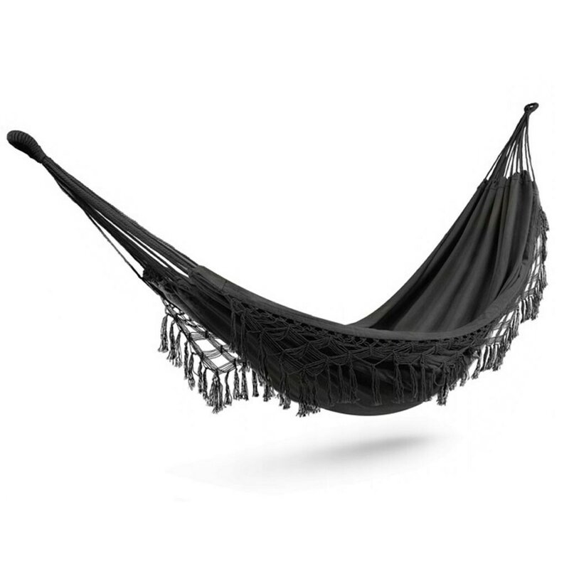 Reducere 50% - Hamac dublu pentru gradina sau curte cu franjuri, Baby Mix, XXL Boho, 200 x 150 cm, Black 1 Hamac dublu pentru gradina sau curte cu franjuri