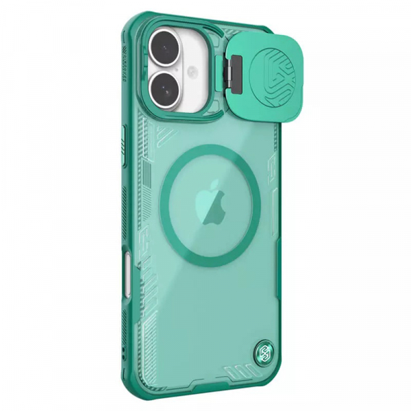 Reducere 46% - Husa MagSafe pentru Apple iPhone 16 Plus, Nillkin, Iceblade Prop (w/o Camera Cutout), Verde 1 Husa MagSafe pentru Apple iPhone 16 Plus