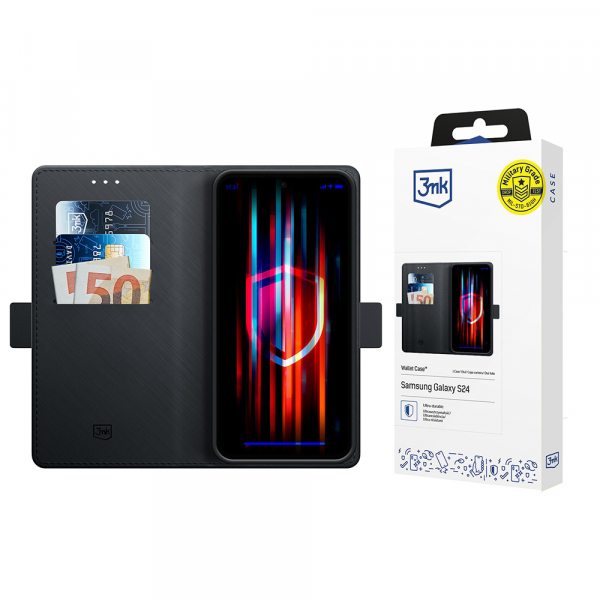 Reducere 28% - Husa pentru Samsung Galaxy S24 S921, 3MK, Wallet, Neagra 1 Husa pentru Samsung Galaxy S24 S921