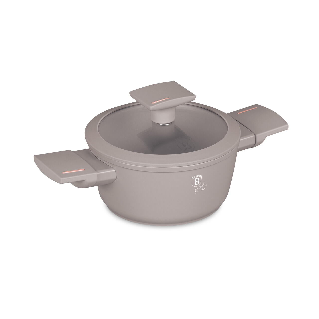 Reducere 30% - Cratita cu capac Berlinger Haus, Taupe, 14 cm, 700 ml, aluminiu forjat, taupe mat 1 Cratita cu capac Berlinger Haus