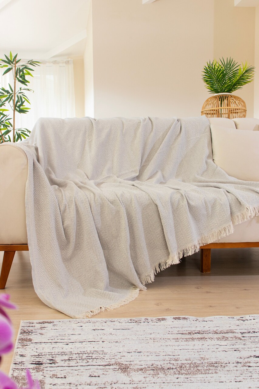 Reducere 22% - Cuvertura de pat, L'essentiel Maison, Woven Cozy, Gri 1 Cuvertura de pat