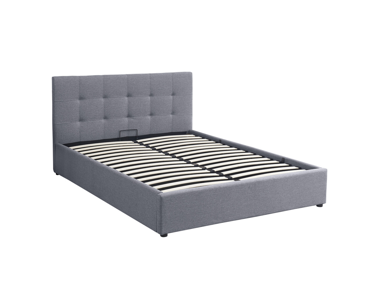 Reducere 30% - Pat tapitat Carson, 160x200 cm, somiera rabatabila, spatiu depozitare, gri 2 160x200 cm