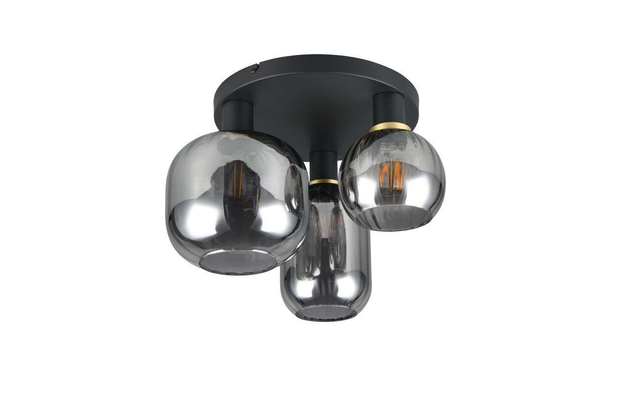 Reducere 20% - Plafoniera Diva, TRIO, 39x28.5 cm, 10W, 3x E27, metal, negru mat/argintiu 2 TRIO