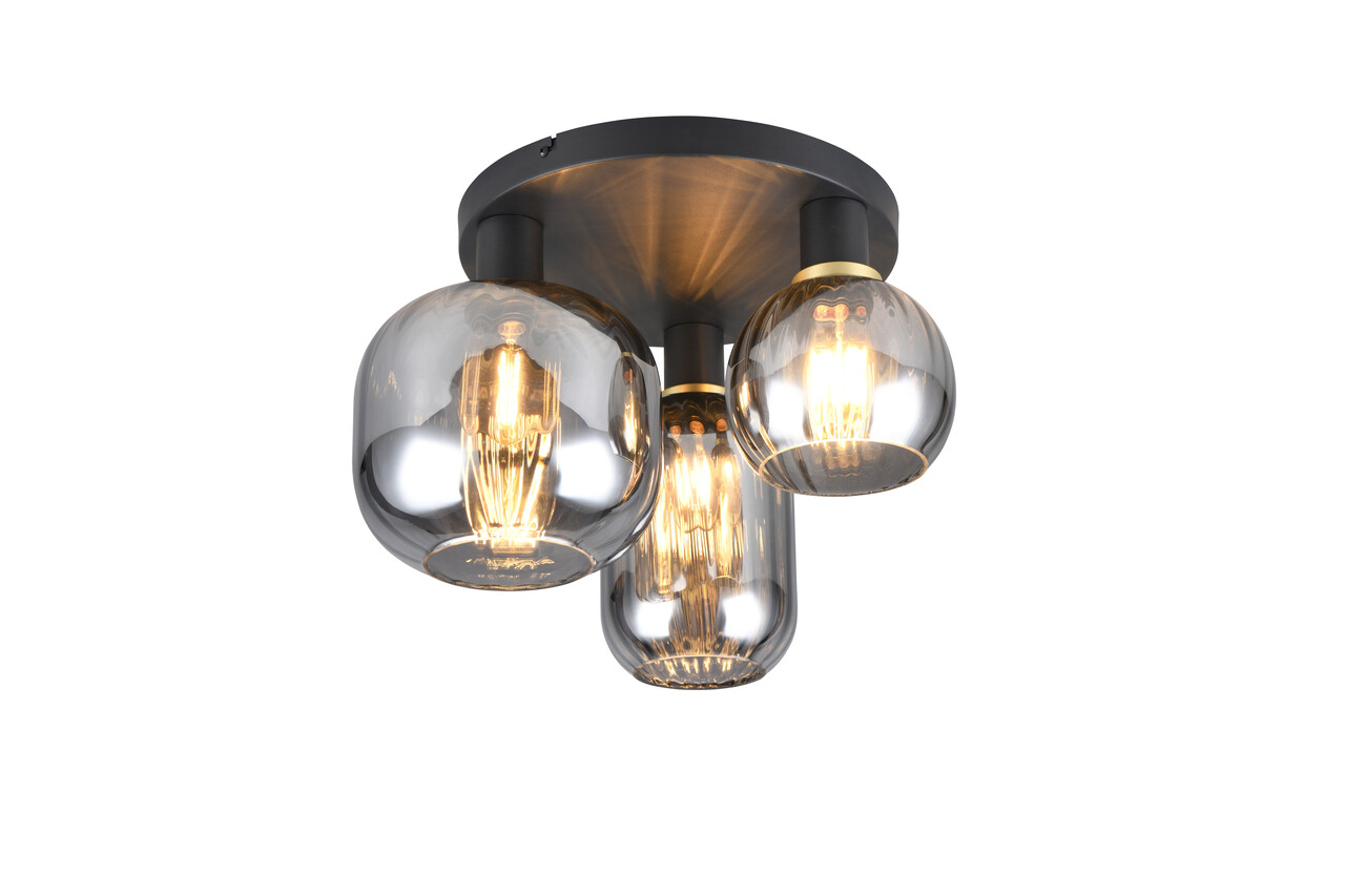 Reducere 20% - Plafoniera Diva, TRIO, 39x28.5 cm, 10W, 3x E27, metal, negru mat/argintiu 1 Plafoniera Diva