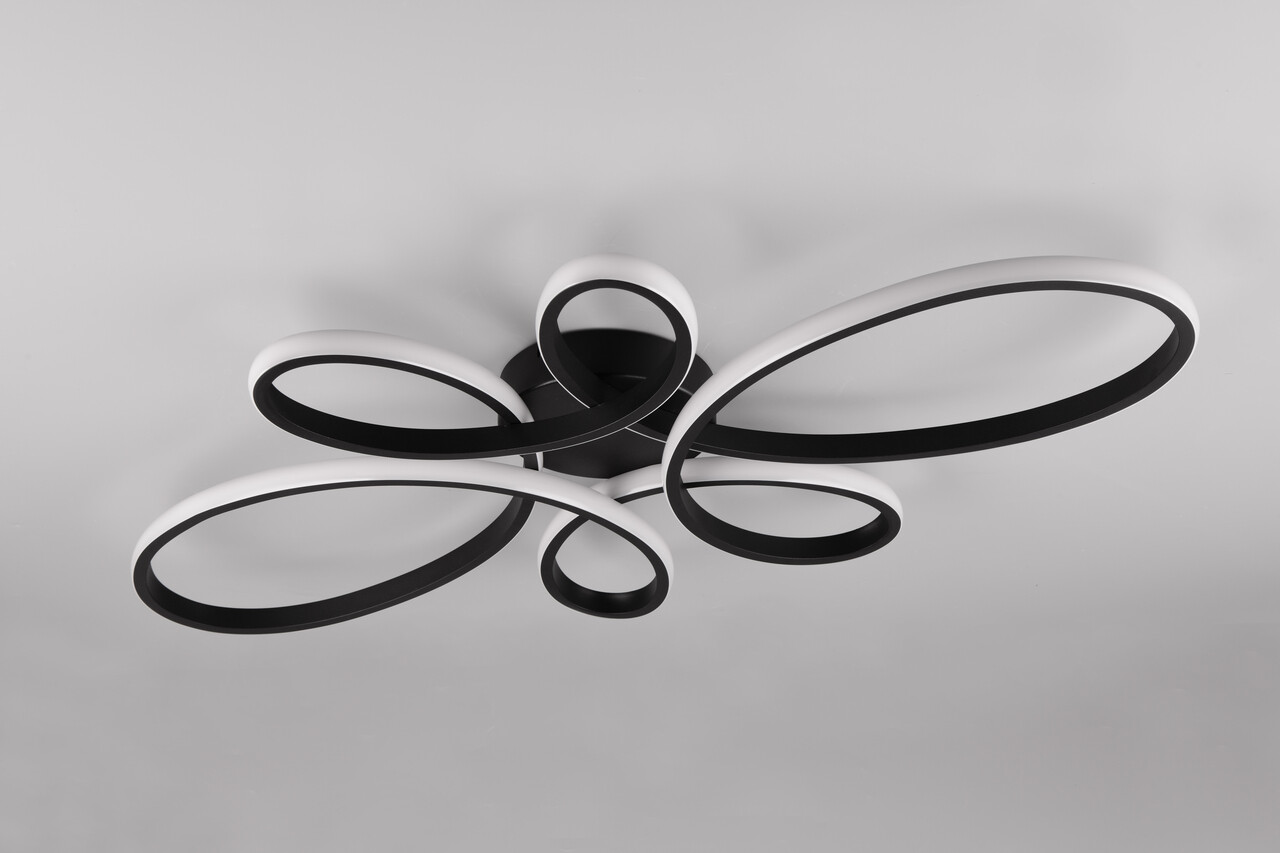 Reducere 20% - Plafoniera Fly, TRIO, 83x45.5x7.5 cm, 32W, 1x SMD, metal, negru mat 1 Plafoniera Fly