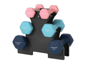 Set gantere fitness 6 piese cu suport