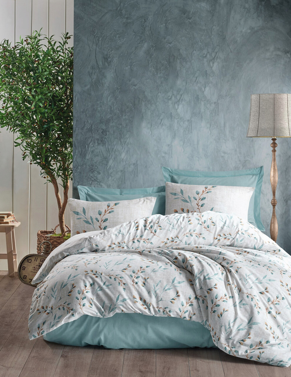 Reducere 22% - Lenjerie de pat dubla Super King (EU) (IT), L'essentiel Maison, Lendell, Menta/Alb 1 Lenjerie de pat dubla Super King (EU) (IT)