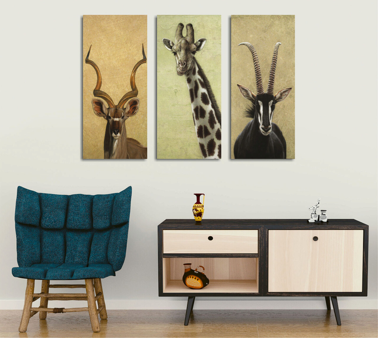 Reducere 17% - Tablou decorativ, UC68, Dimensiune: 45 x 20 cm (3 bucăți), Multicolor 2 UC68