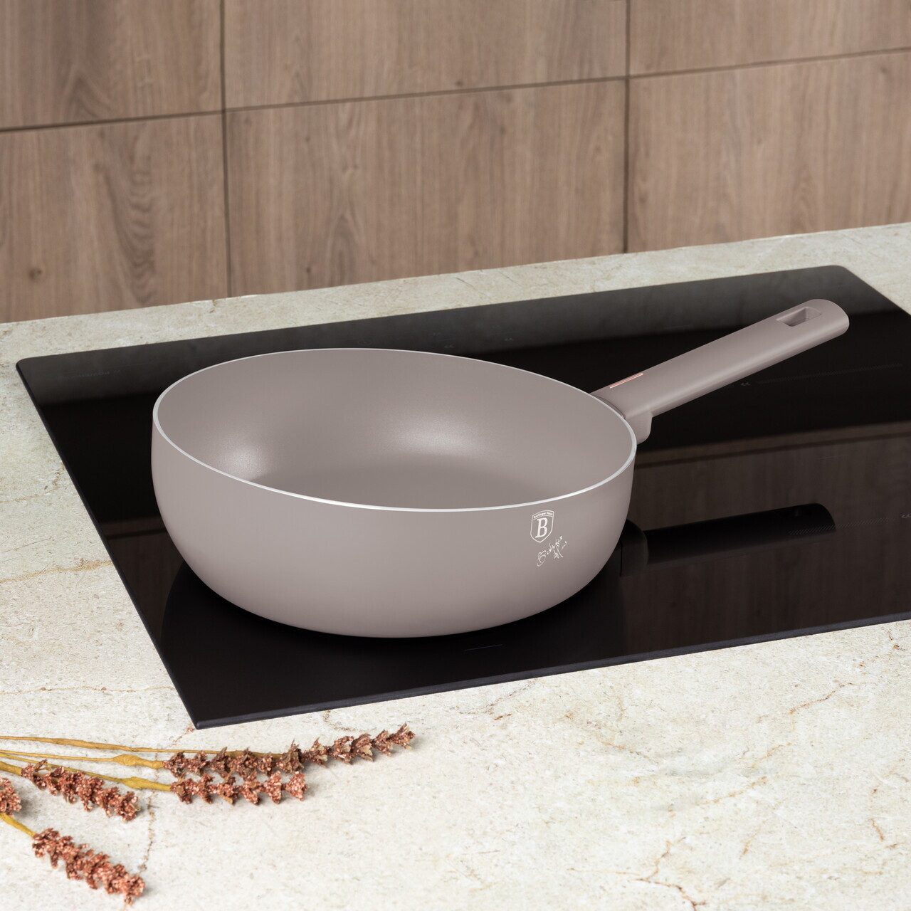 Reducere 30% - Tigaie flip Berlinger Haus, Taupe, 26 cm, aluminiu, taupe mat 2 Taupe