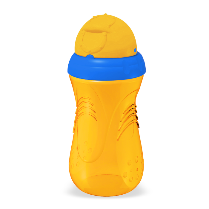 Reducere 20% - Pahar sport cu pai, portocaliu, +6luni, 350ml, PUR 1 Pahar sport cu pai