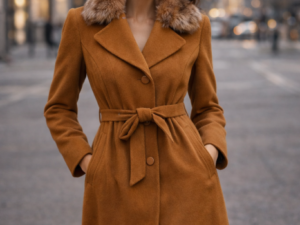 Reducere  Palton dama elegant maro aramiu
