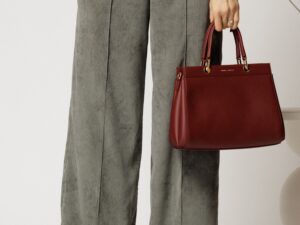 Pantalon DY Fashion lejer din velur gri cu buzunare