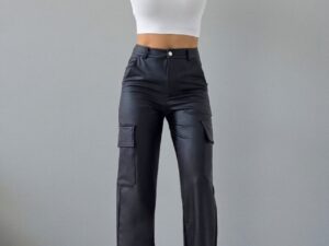 Pantaloni cargo piele ecologica RANIA