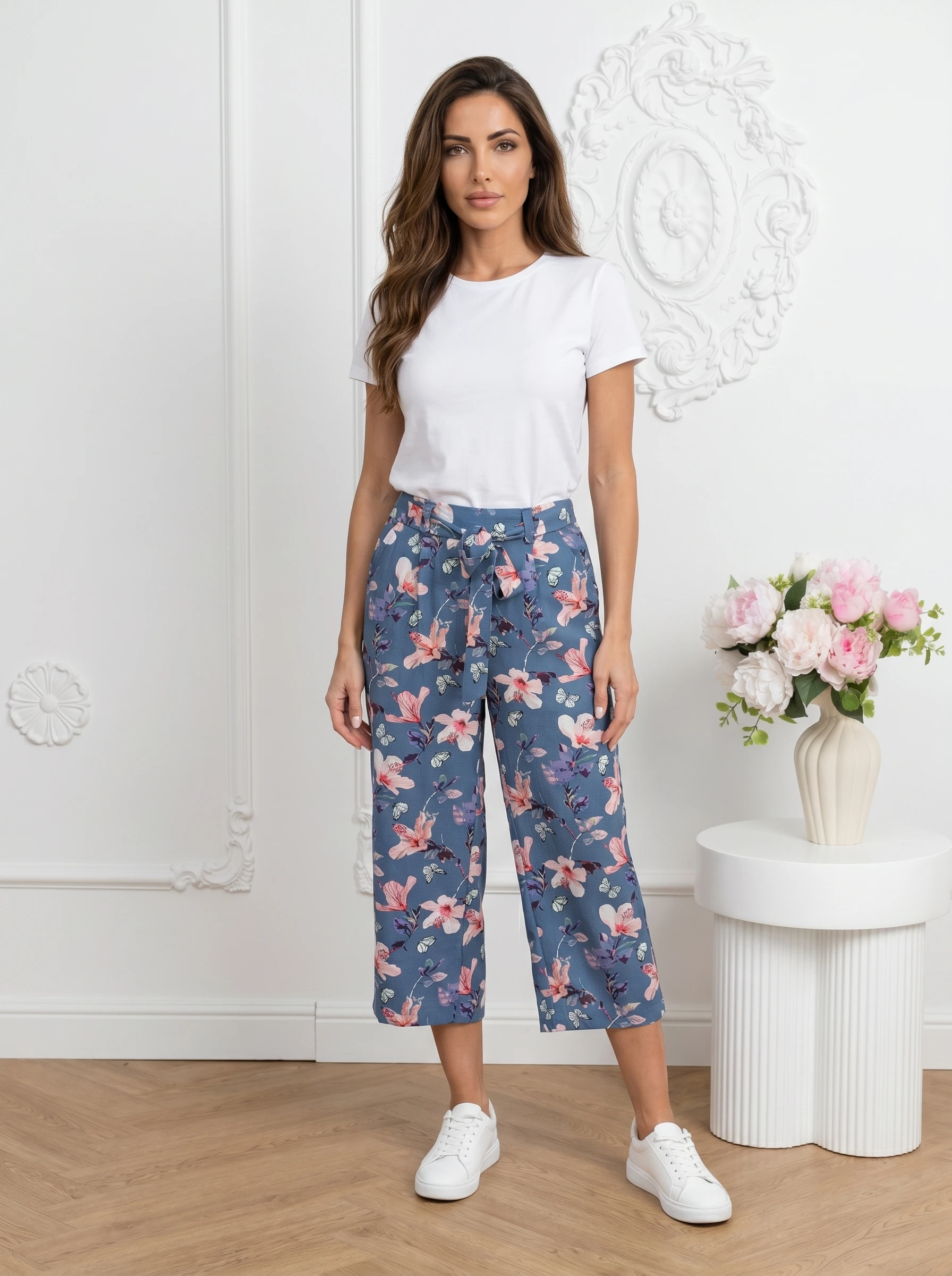 Reducere 26% - Pantaloni cu imprimeu floral si ... 1 Pantaloni cu imprimeu floral si ...