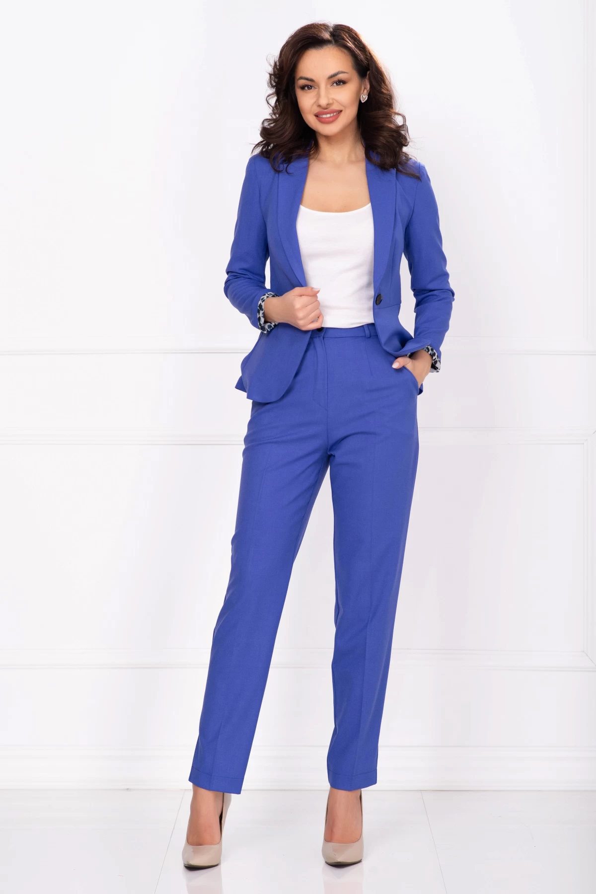 Reducere 20% - Pantaloni office InPuff violet conici 1 Pantaloni office InPuff violet conici