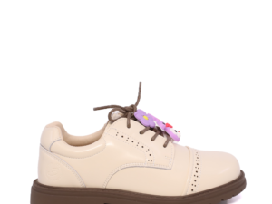 Pantofi derby fetițe Benvenuti  bej din piele naturală 3790FP010BE