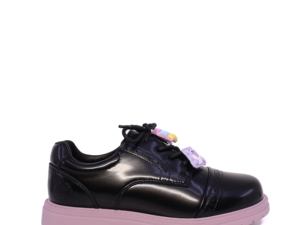 Pantofi derby fetițe Benvenuti negri din piele naturală 3790FP010N