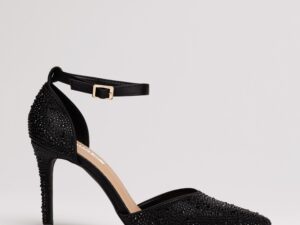 Pantofi eleganti negri cu aplicatii stralucitoare