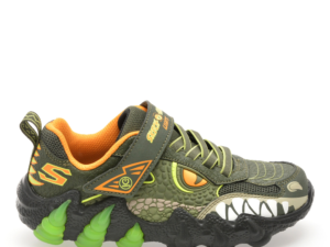 Pantofi sport băieți Skechers Skech-o-Saurus Lights verzi 1961MP400121LV