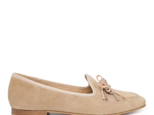 Pantofi tip loafer femei Benvenuti bej din piele întoarsă 807DP2787VBE