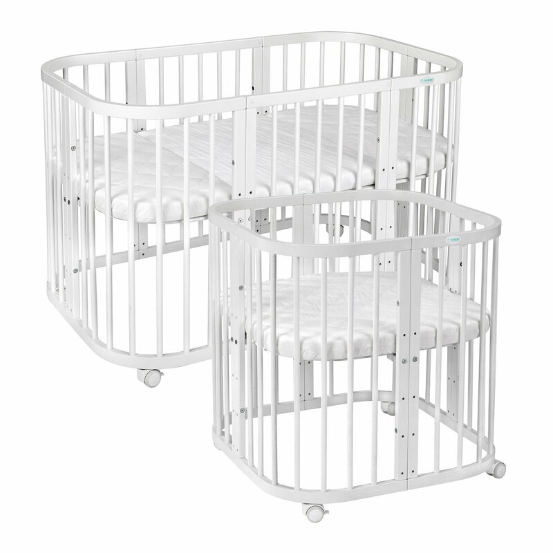 Reducere 40% - Patut Evolutiv pentru Copii, Multifunctional, 7in1, Saltele Incluse, Transformabil, Masa de Schimbat, Co-Sleeping, Tarc de Joaca, Birou, Scaune, Waldin, Alb 1 Patut Evolutiv pentru Copii