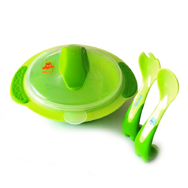 Reducere 20% - Set boluri in forma de morsa cu tacamuri, verde, PUR 1 Set boluri in forma de morsa cu tacamuri