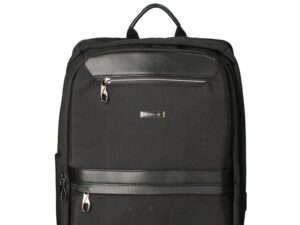 Rucsac unisex dreptunghiular cu buzunare frontale cu fermoar 175609 - Negru