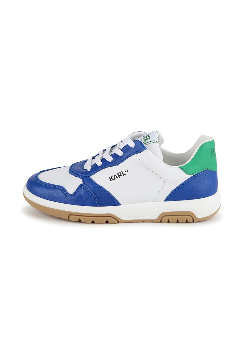 Reducere 70% - Pantofi sport din piele ecologica cu aspect contrastant - Alb/Albastru royal 1 Pantofi sport din piele ecologica cu aspect contrastant - Alb/Albastru royal