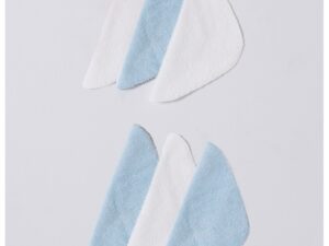 Set de prosoape mici - 6 piese - Albastru pastel/Alb murdar