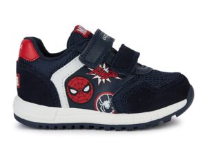 Pantofi sport cu inchidere velcro si model Spider-Man - Rosu/Bleumarin