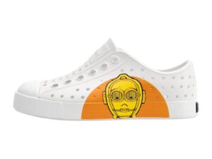 Tenisi flatform cu model - Alb/Galben/Portocaliu