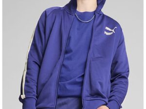 Bluza de trening cu fermoar T7 Iconic - Alb/Albastru indigo