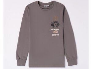 Bluza cu imprimeu pentru baiat -  4.7692 - Gri - Alb/Negru/Maro/Gri