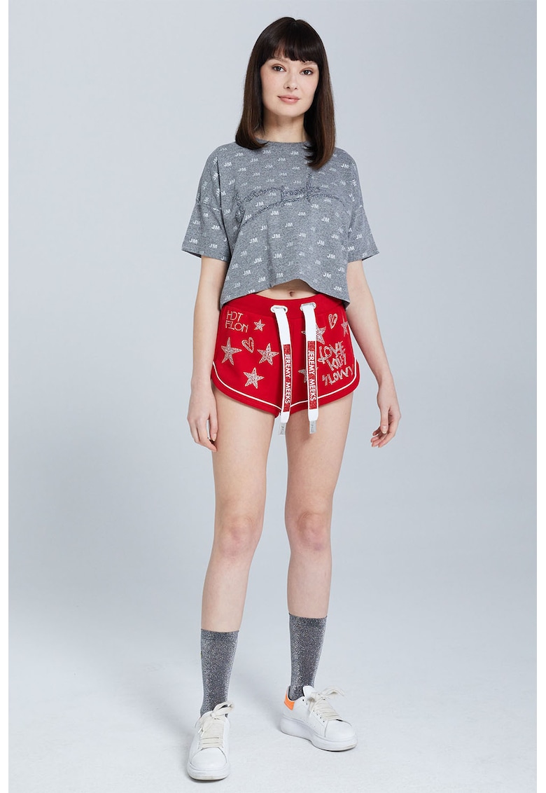 Reducere 89% - Pantaloni scurti cu strasuri - Rosu inchis 1 Pantaloni scurti cu strasuri - Rosu inchis