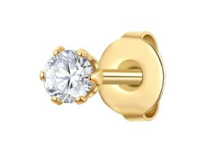 Cercel placat cu aur de 14K si decorat cu zirconia - Auriu