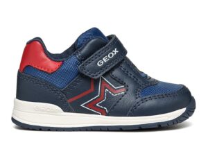 Pantofi sport din piele ecologica cu insertii din material textil - Bleumarin