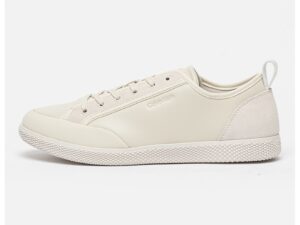 Pantofi sport din piele cu insertii de piele intoarsa - Alb murdar