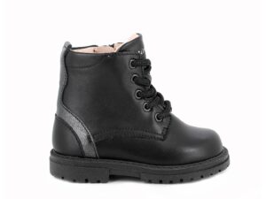 Ghete de piele cu fermoar - Negru