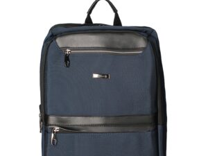Rucsac unisex dreptunghiular cu buzunare frontale cu fermoar 175609 - Albastru