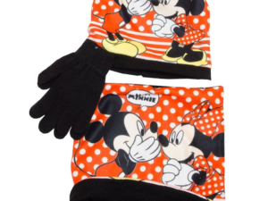 Set caciula - fular si manusi  Minnie Mouse - rosu - Rosu
