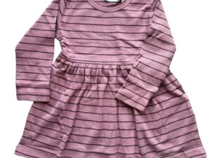 Rochie pentru fete -  dungi - roz - bumbac-elastan