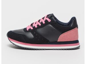 Pantofi sport colorblock de piele ecologica - Roz/Bleumarin